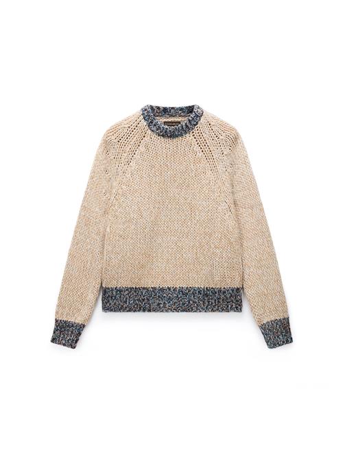 NAPAPIJRI Pullover 'D-Ansei'  beige-meleret / cyanblå / brun