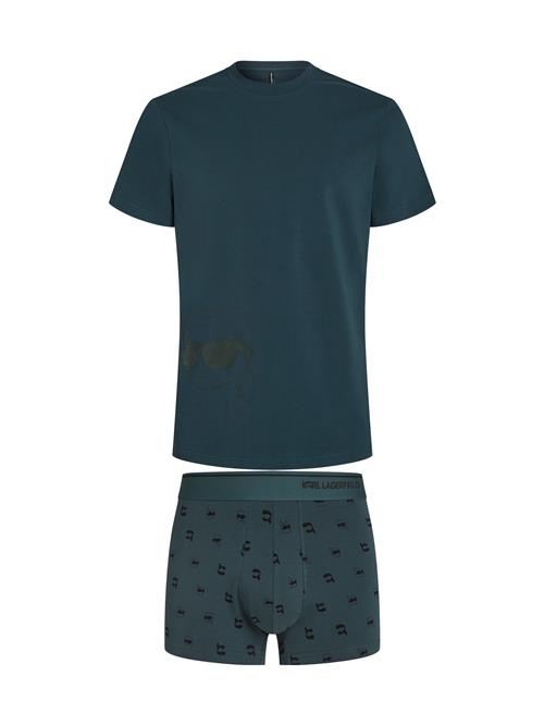 Karl Lagerfeld Pyjamas kort 'Ikon'  cyanblå / sort