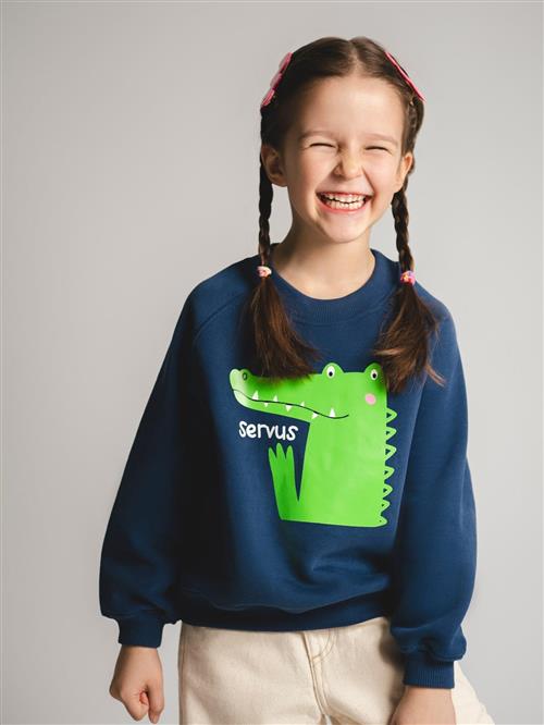 SATURNDAY Sweatshirt 'Krokodil Servus'  blå