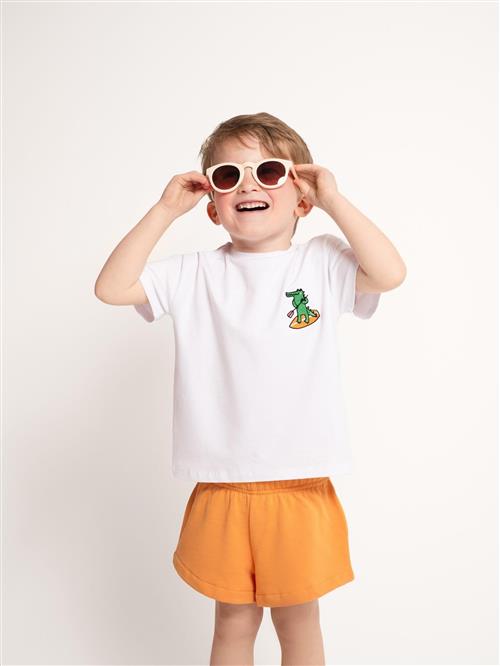 SATURNDAY Shirts 'Krokodil auf SUP'  hvid