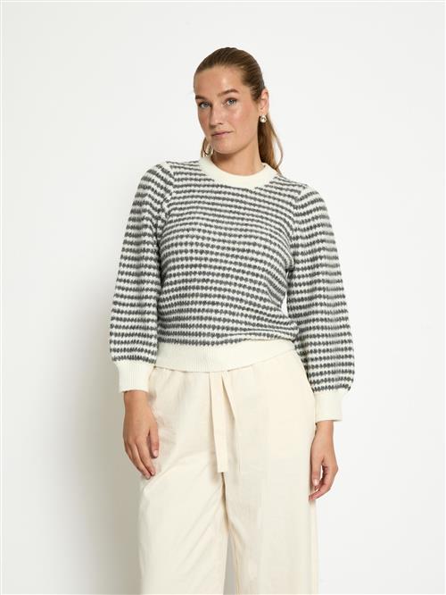 Peppercorn Pullover 'Camilla'  grå / hvid