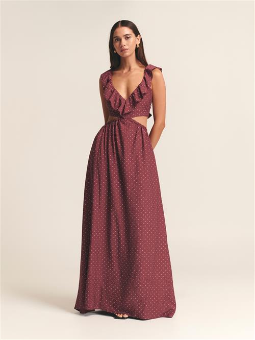 St MRLO Kjole 'Arlie'  mørkerød / hvid