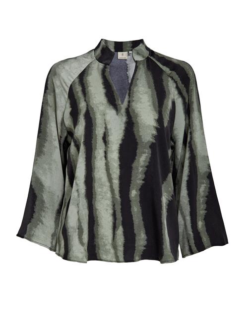 Peppercorn Bluse 'Jeanne'  oliven / pastelgrøn / sort