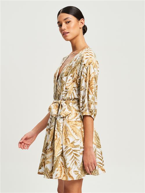 St MRLO Kjole 'Serafina'  brun / oliven / hvid