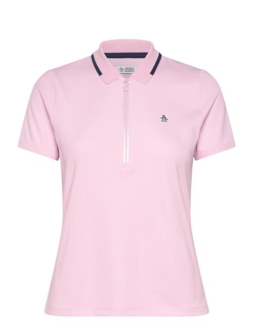 Original Penguin Golf | Ss Rib Polo W/ Metallic Zipper | XS
