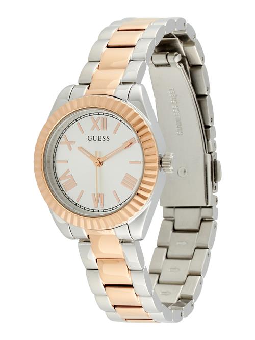 GUESS Analogt ur 'Luna'  rosa guld / sølv / hvid