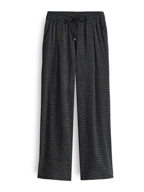 OPUS Bukser med lægfolder 'Marou'  natblå / oliven