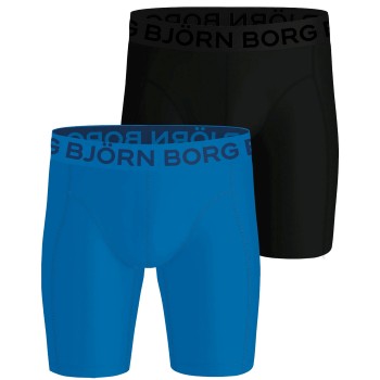 Björn Borg 2P Sports Lightweight Long Leg Boxers Sort/Blå polyester XX-Large Herre
