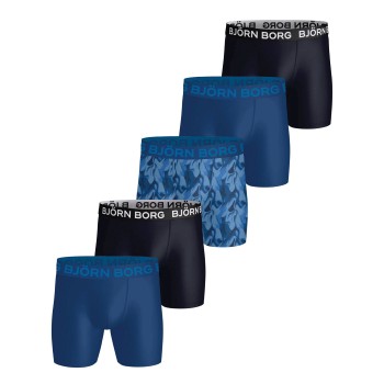 Björn Borg 5P Sports Microfiber Boxer Trunks Blå polyester X-Large Herre