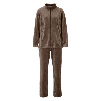 Damella Velour Plain Suit Brun Medium Dame