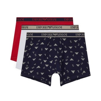 Emporio Armani Armani Logo Boxer With Long Leg 3P Flerfarvet-2 bomuld X-Large Herre