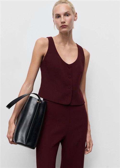 MANGO Jakkesætsvest 'IGUANA'  bordeaux