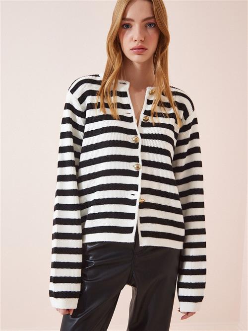 Happiness Istanbul Cardigan  ecru / sort