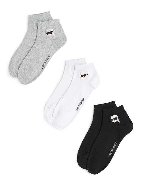 Karl Lagerfeld Sokker 'IKON'  grå-meleret / sort / hvid