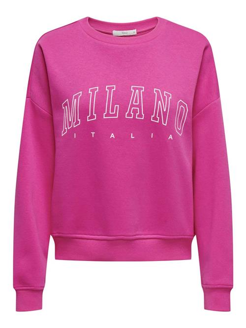 ONLY Sweatshirt  rødviolet / hvid