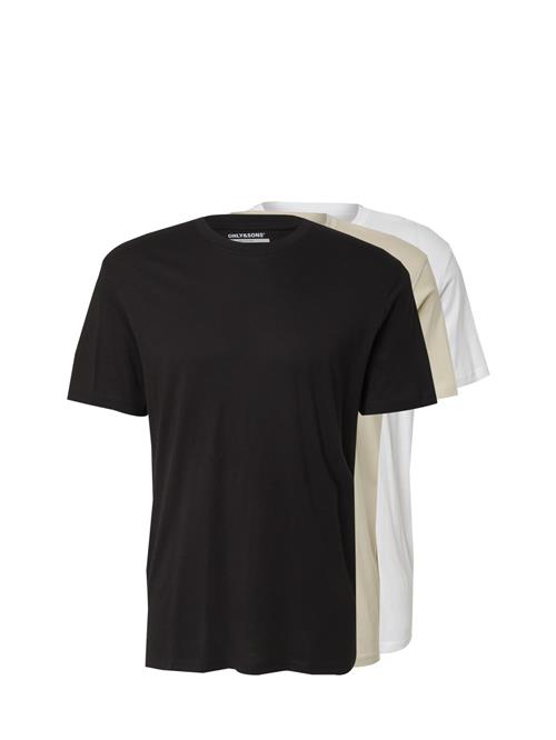 Only & Sons Bluser & t-shirts 'ONSMAX'  beige / sort / hvid