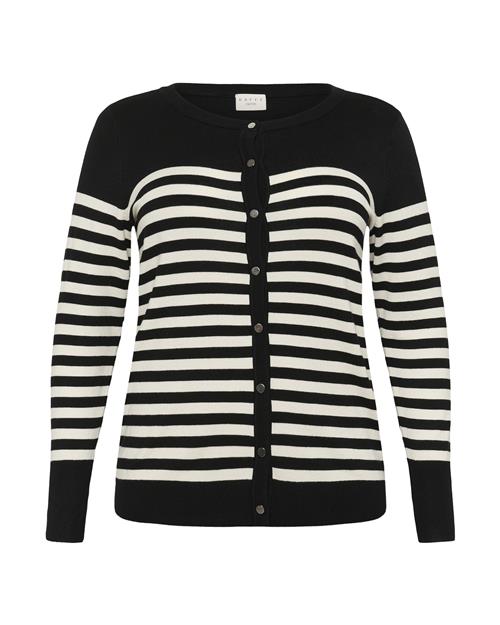 KAFFE CURVE Cardigan 'Lizzy'  sort / hvid