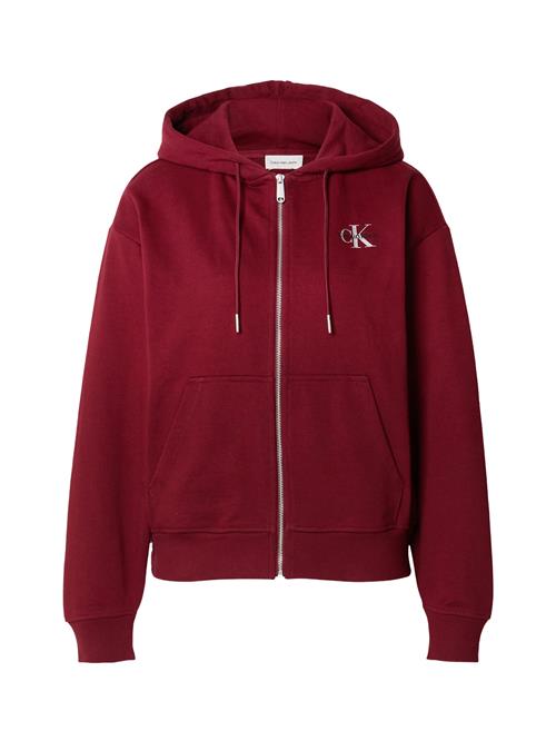 Calvin Klein Jeans Sweatjakke  mørkerød / sort / hvid