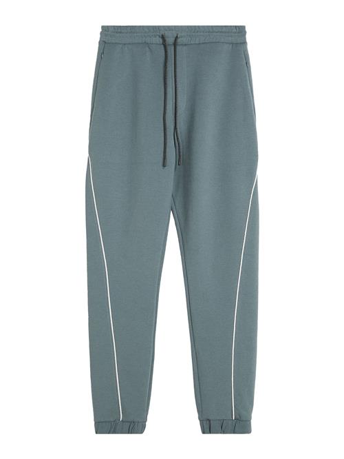 Bershka Bukser  røgblå / hvid