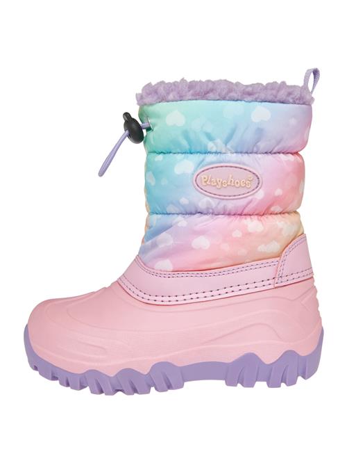 PLAYSHOES Snowboots 'Regenbogen'  blå / grøn / lilla / gammelrosa