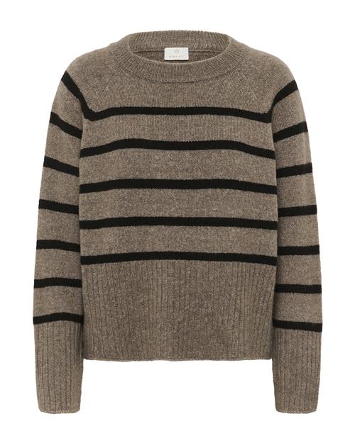 Kaffe Pullover  brun-meleret / sort