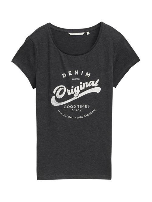 TOM TAILOR DENIM Shirts  mørkegrå / hvid