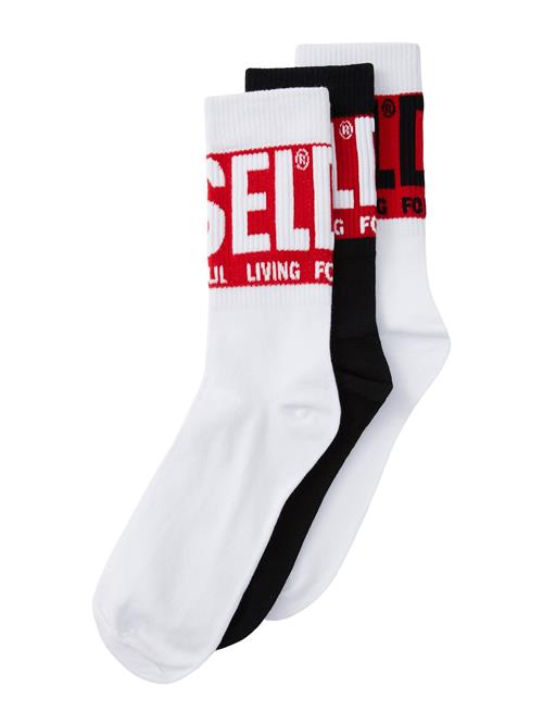 DIESEL Sokker 'SKM-RAY'  rød / sort / hvid