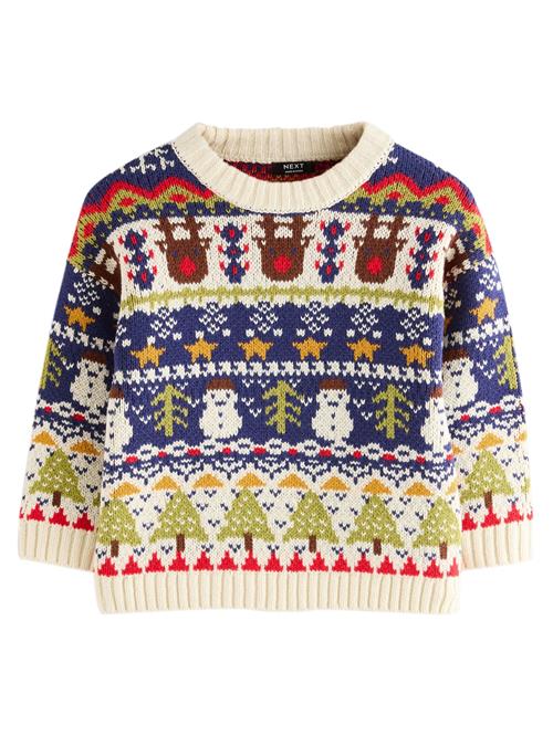 Next Pullover  mørkeblå / grøn / rød / uldhvid