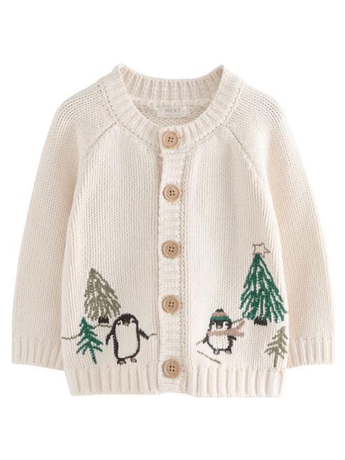 Next Cardigan  creme / brokade / grøn / sort