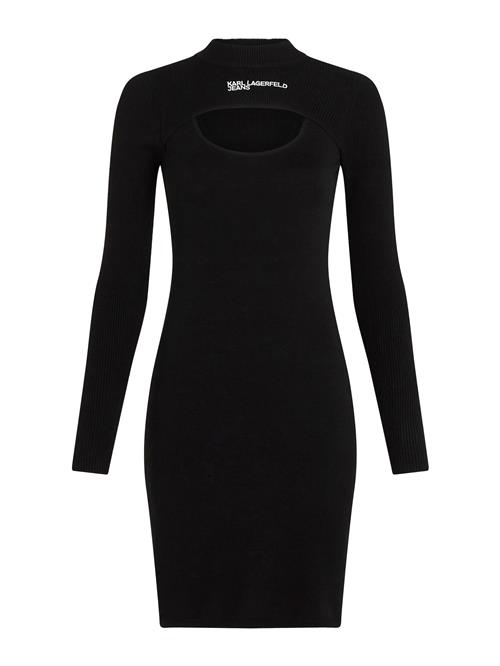 KARL LAGERFELD JEANS Strikkjole  sort / hvid