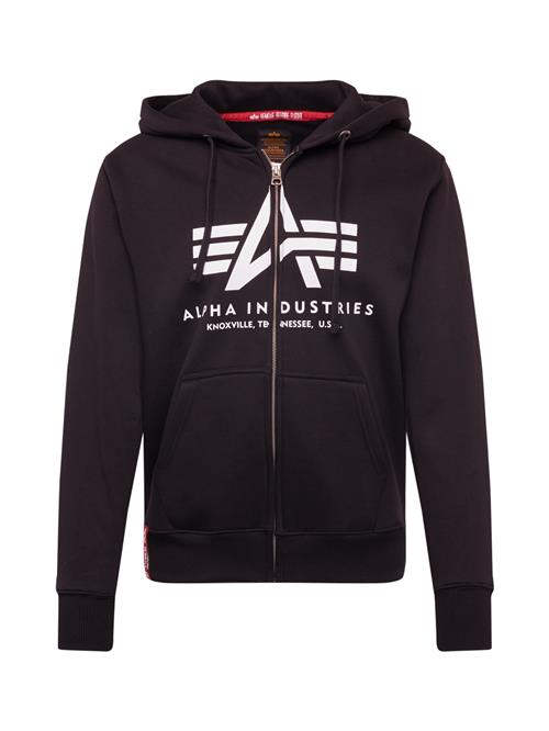 ALPHA INDUSTRIES Sweatshirt  sort / hvid