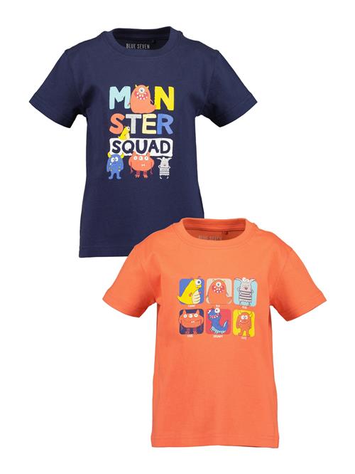 BLUE SEVEN Shirts  navy / gul / orange / hvid