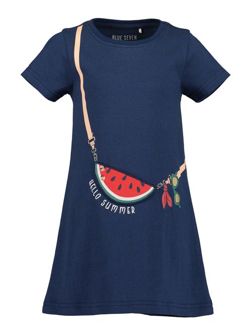 BLUE SEVEN Kjole  marin / smaragd / rød / hvid