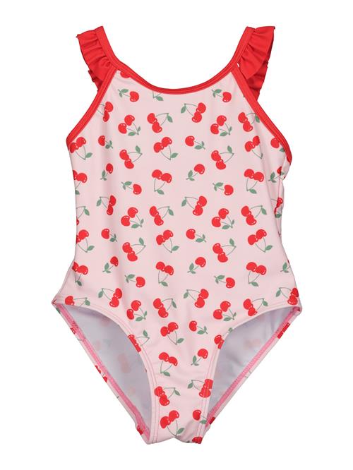 BLUE SEVEN Badedragt  grøn / lyserød / rød / hvid