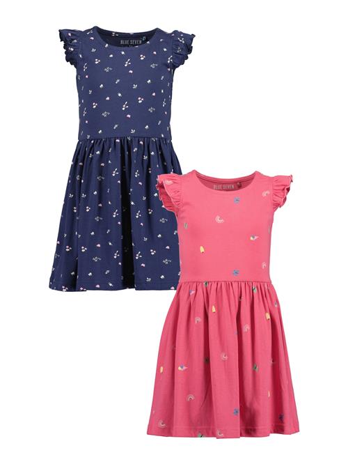 BLUE SEVEN Kjole  marin / gul / hindbær / hvid