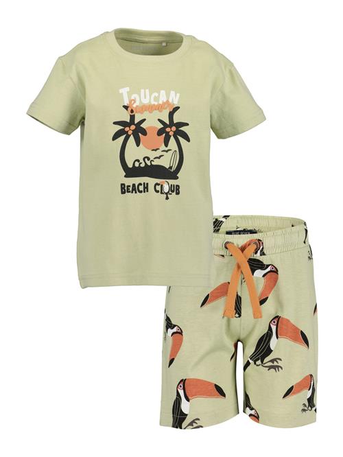 BLUE SEVEN Sæt  pastelgrøn / orange / sort / hvid