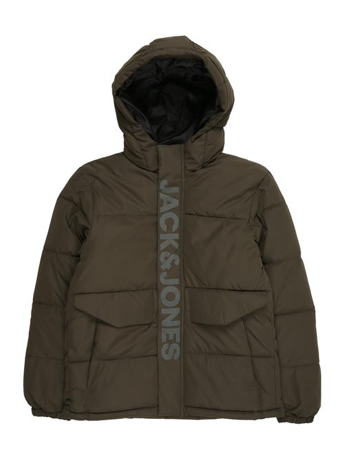 Jack & Jones Junior Vinterjakke 'JCOSpeed'  lysegrå / grøn