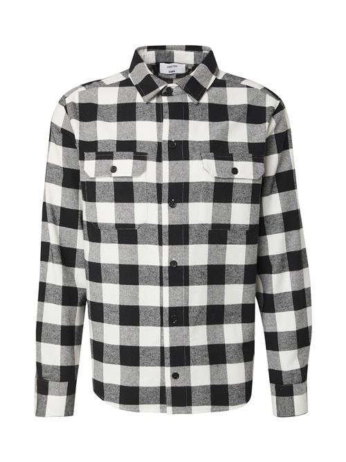 DAN FOX APPAREL Skjorte 'Efe'  sort / hvid