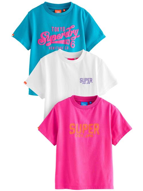 Superdry & Co Bluser & t-shirts 'Athletic'  blå / lavendel / pink / hvid
