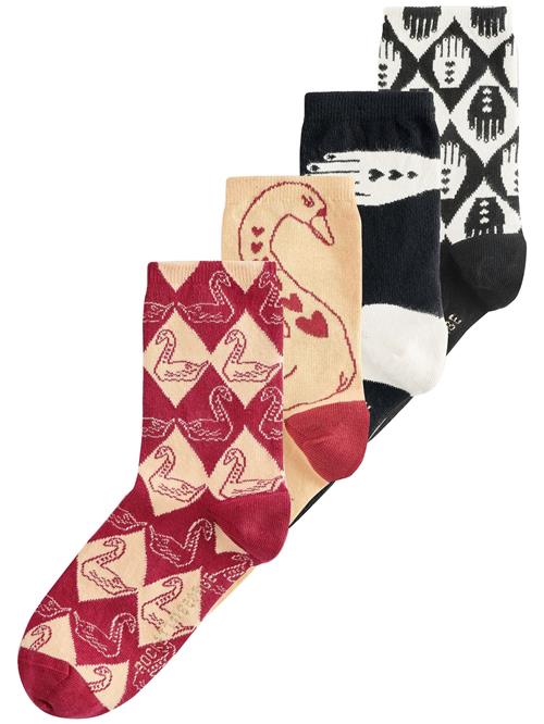 Rockett St George Sokker 'Swan'  beige / mørkerød / sort / hvid