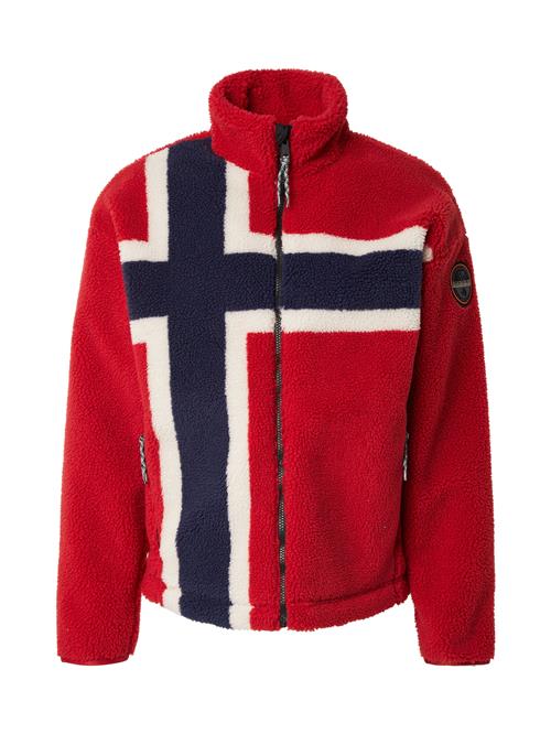 NAPAPIJRI Fleecejakke 'T-FIEMME'  rød / sort / hvid