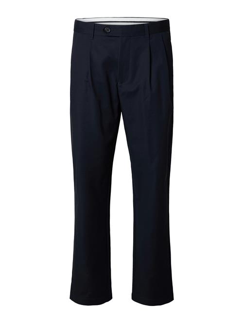 SELECTED Bukser med lægfolder 'SLHZ190 ADAM'  safir