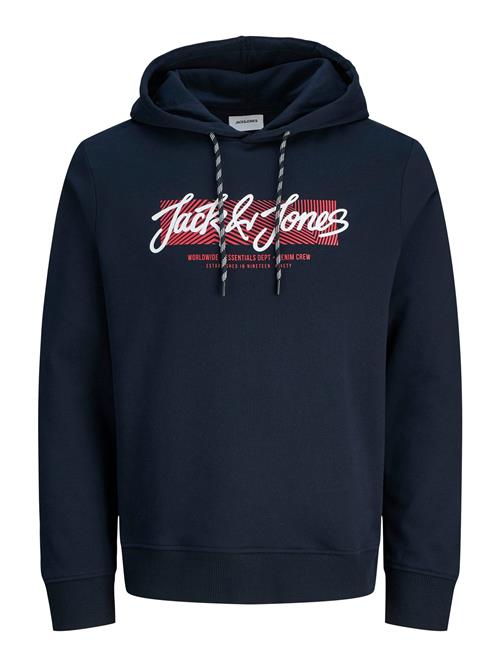 JACK & JONES Sweatshirt 'URBAN'  natblå / rød / hvid