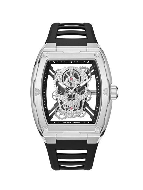 POLICE Analogt ur 'Cranium'  sort / sølv / transparent