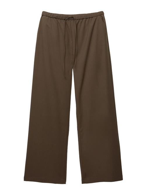 Pull&Bear Bukser  brun / hvid