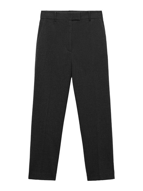 MANGO Bukser med fals 'NEWARM'  mørkegrå / hvid