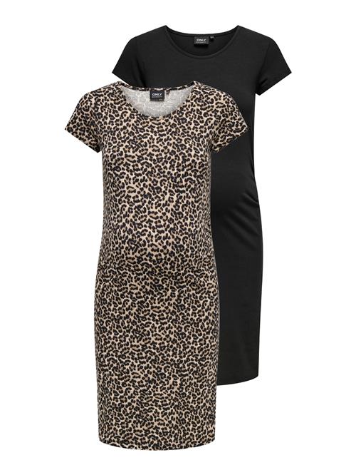 Only Maternity Kjole 'OLMLovely'  beige / camel / ecru / sort