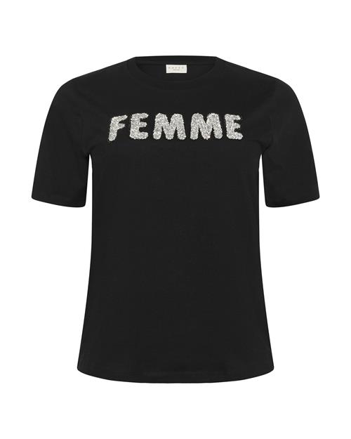 KAFFE CURVE Shirts 'Ariana'  beige / sort