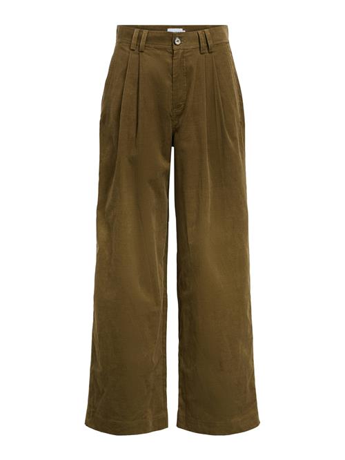 OBJECT Bukser med lægfolder 'OBJROY'  mørkegrøn