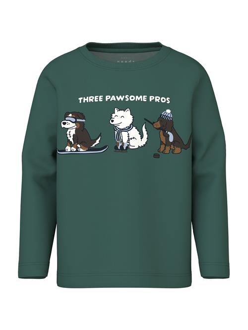 NAME IT Shirts 'NMMVUX'  brun / mørkegrøn / hvid